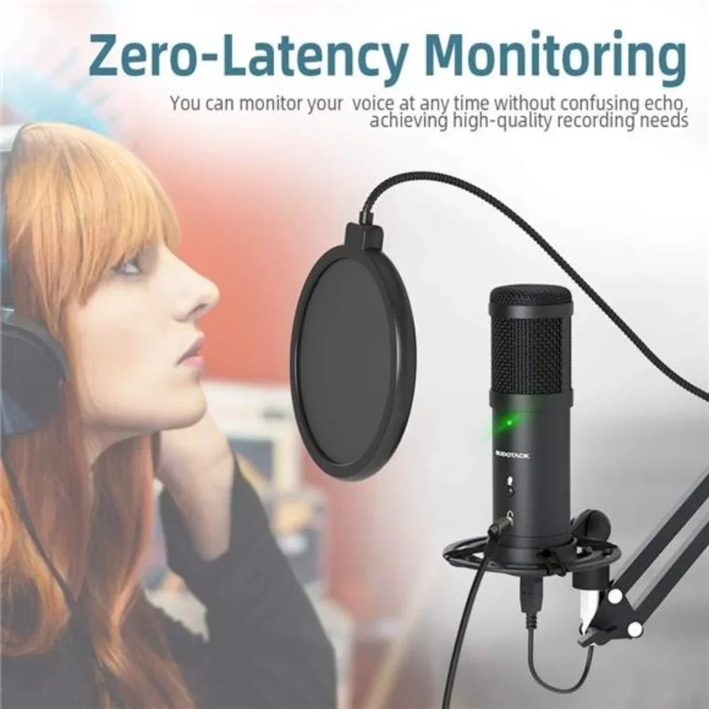 USB Streaming PC Microphone, Zero-Latency Monitoring Professional 192kHz/24Bit